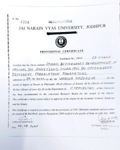 PHD Certificate